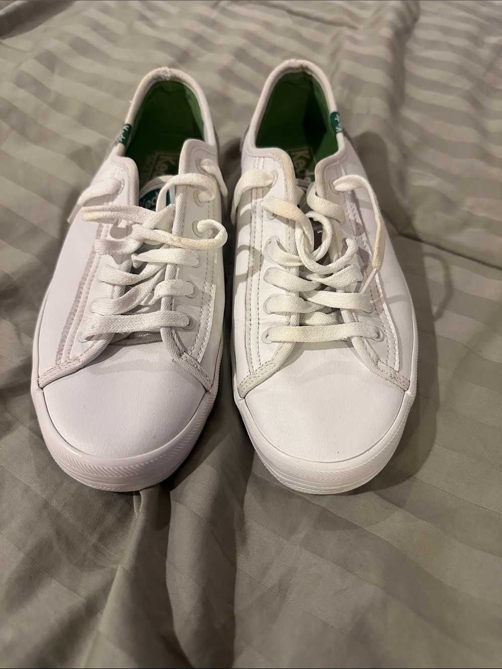 Keds White Leather Low-Top Sneakers